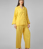 Lemon Sorbet: Schiffli Embroidered Cotton Co-ord Set with Scalloped Cut-work