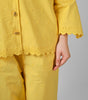 Lemon Sorbet: Schiffli Embroidered Cotton Co-ord Set with Scalloped Cut-work