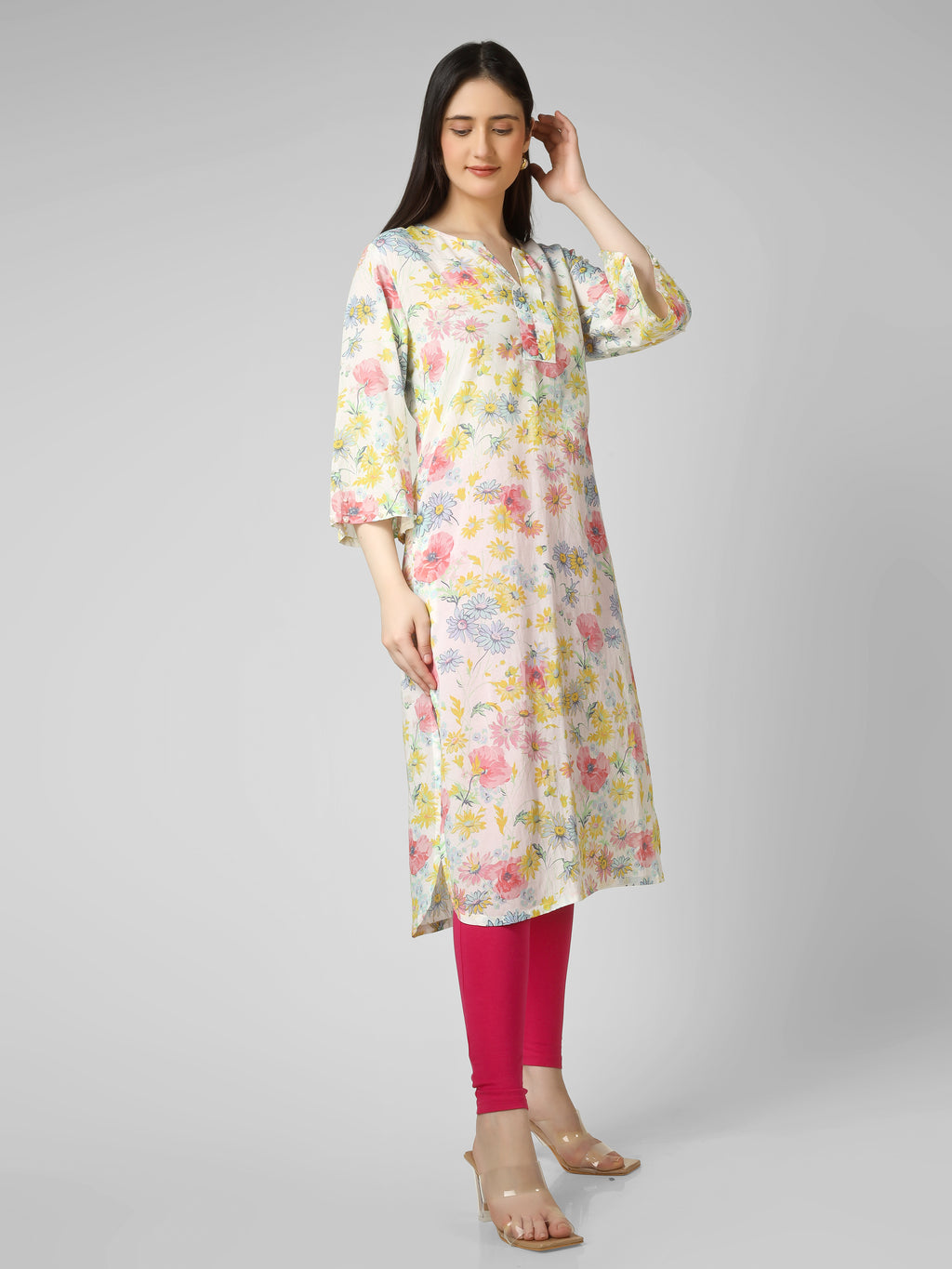 FLORAL PEAR WORK KURTI