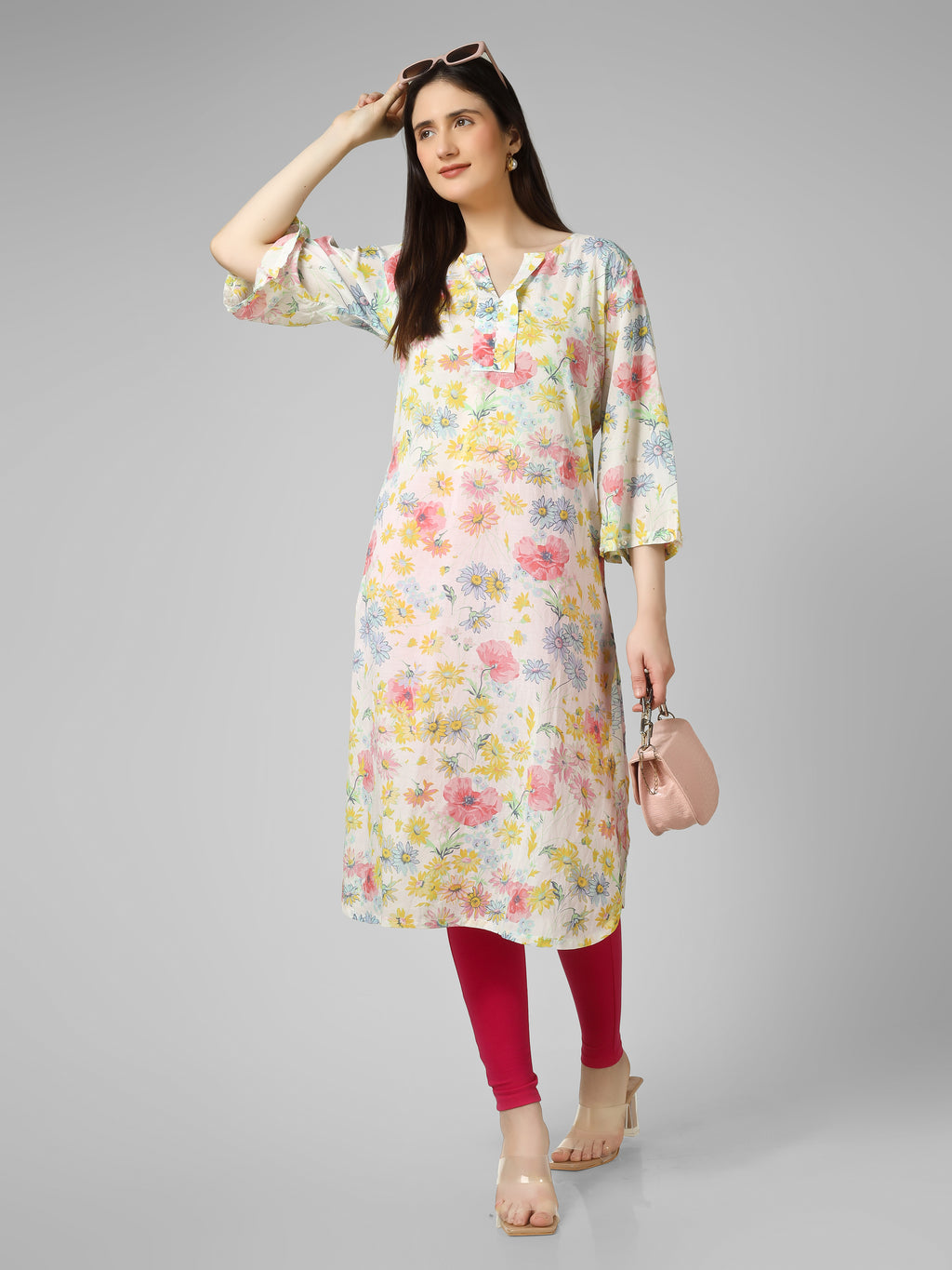 FLORAL PEAR WORK KURTI