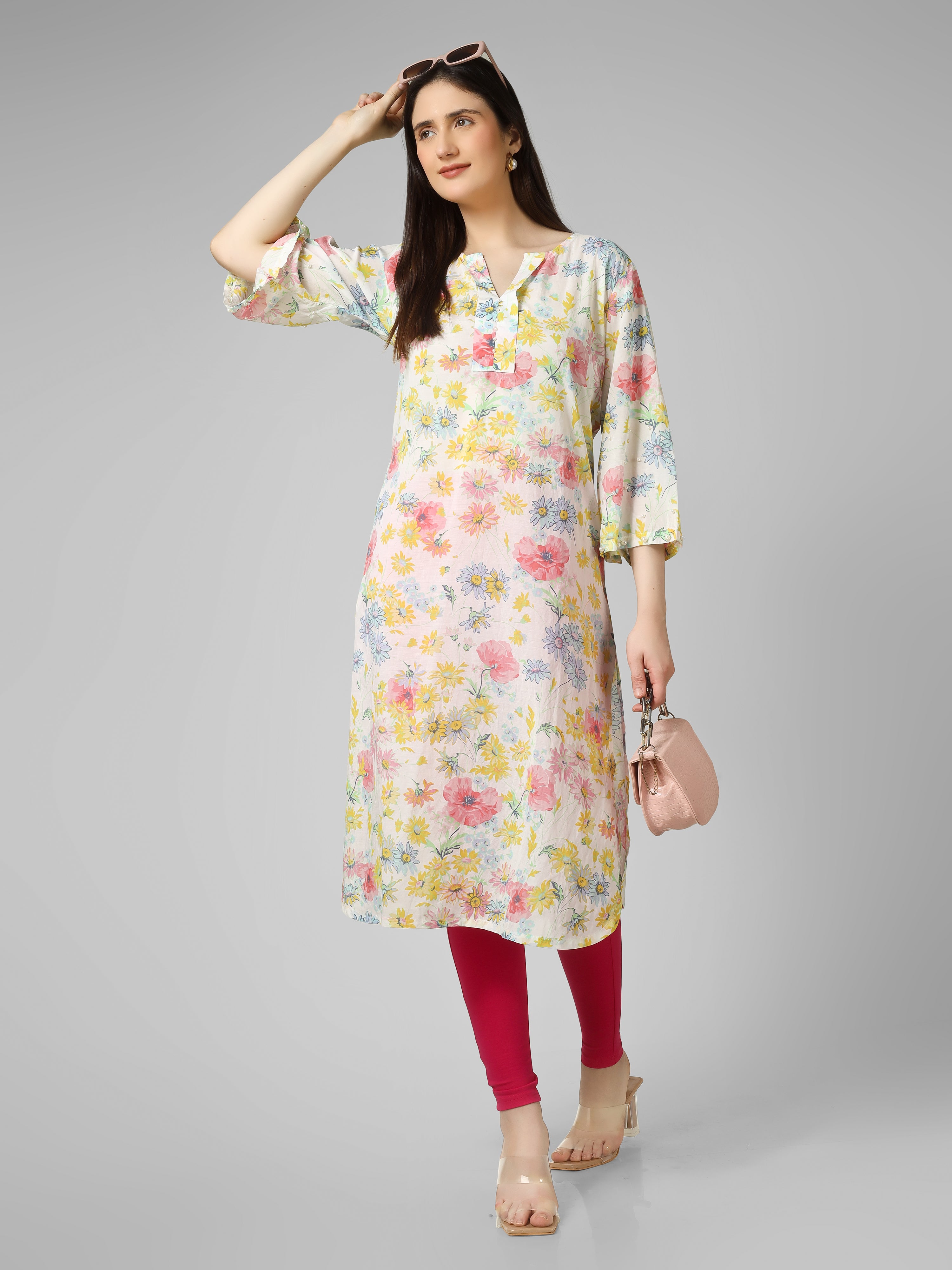 FLORAL PEAR WORK KURTI
