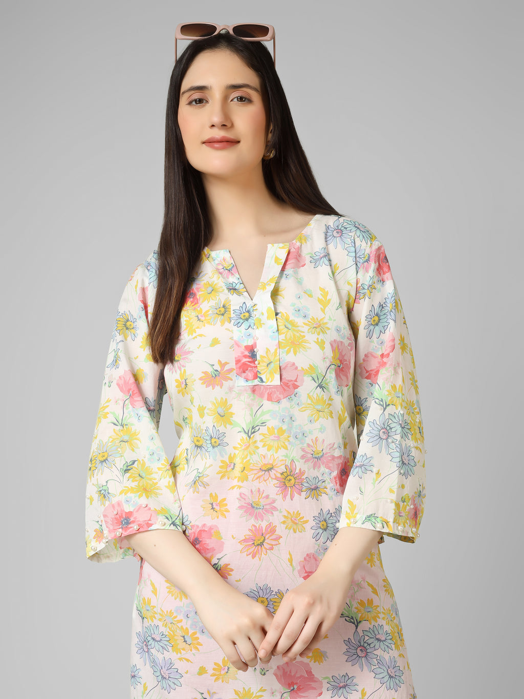 FLORAL PEAR WORK KURTI
