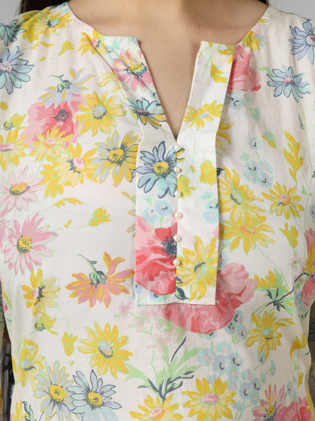 FLORAL PEAR WORK KURTI
