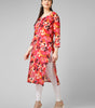 Vivid Radiance: Abstract Multi-Color Printed Kurti with Gota Patti Trim