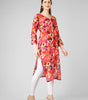 Vivid Radiance: Abstract Multi-Color Printed Kurti with Gota Patti Trim