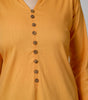 Saffron Solace: Mustard Yellow Solid Cotton Kurti with Wooden Button Detail