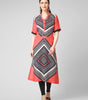 Coral Chevron Elegance Kurti