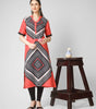 Coral Chevron Elegance Kurti