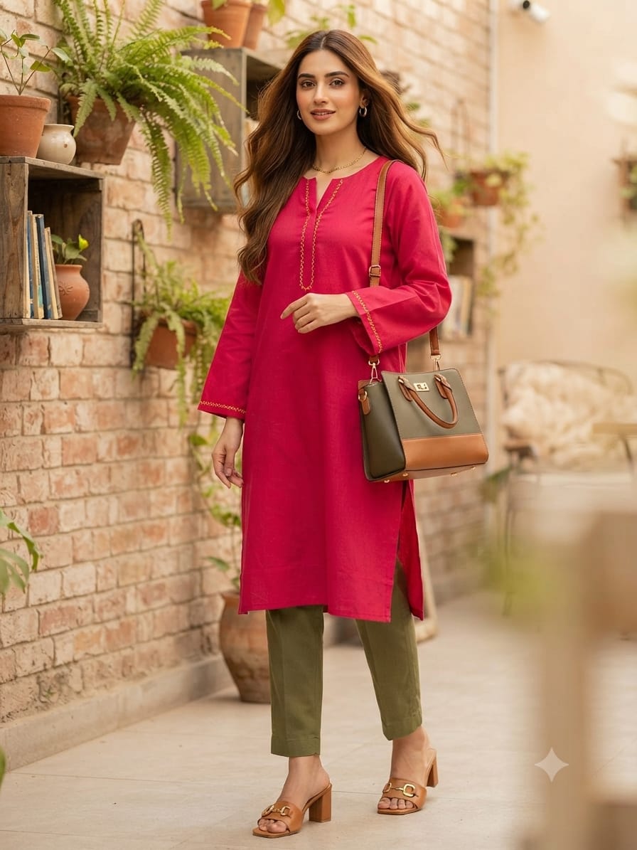 V NECK LONG KURTI
