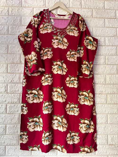 Crystal hand work long kurtis
