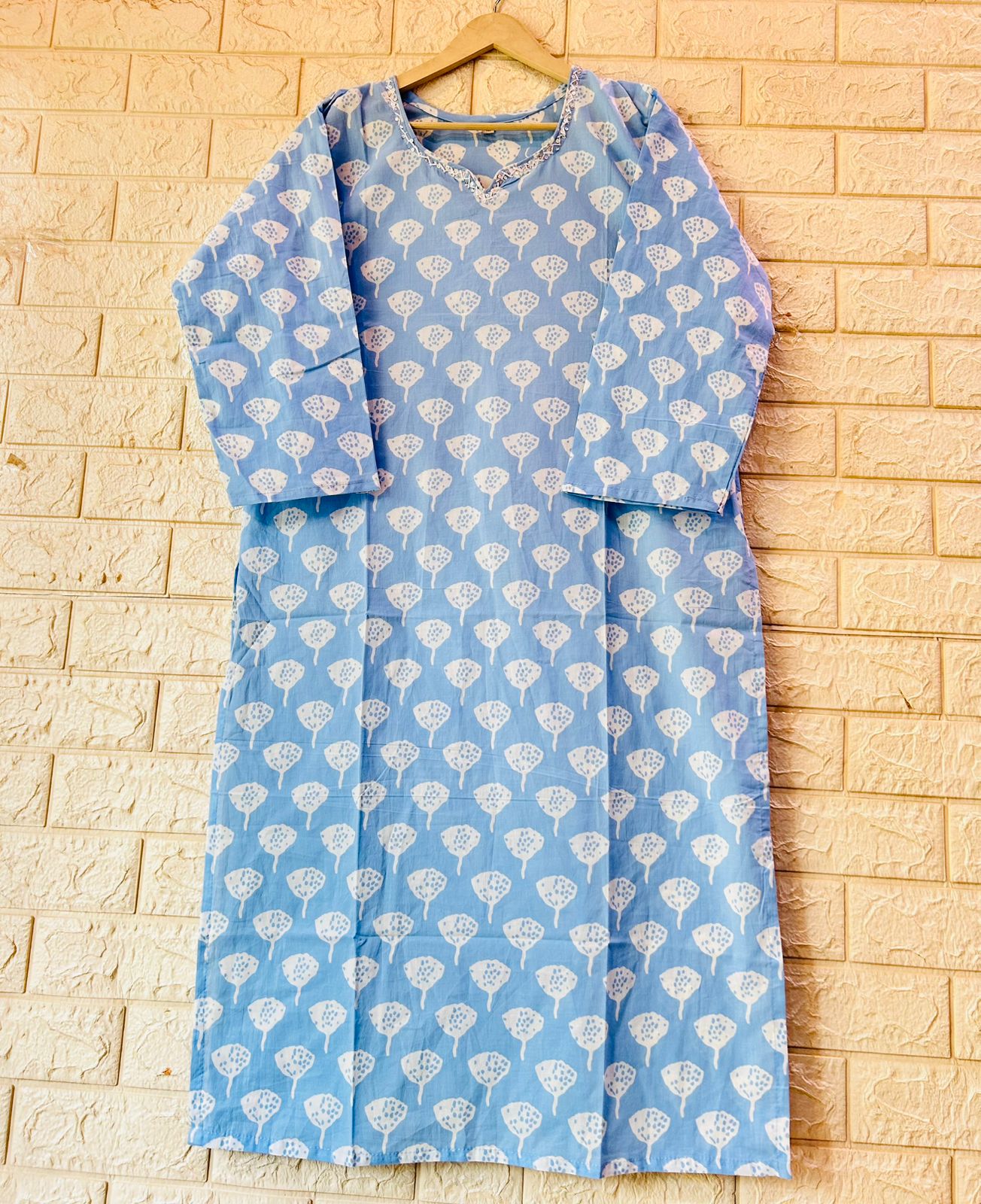 V NECK LONG KURTI