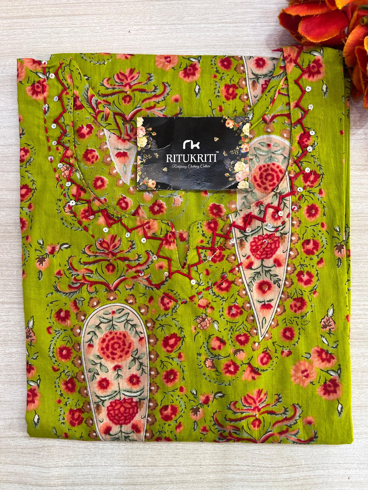 V NECK LONG KURTI