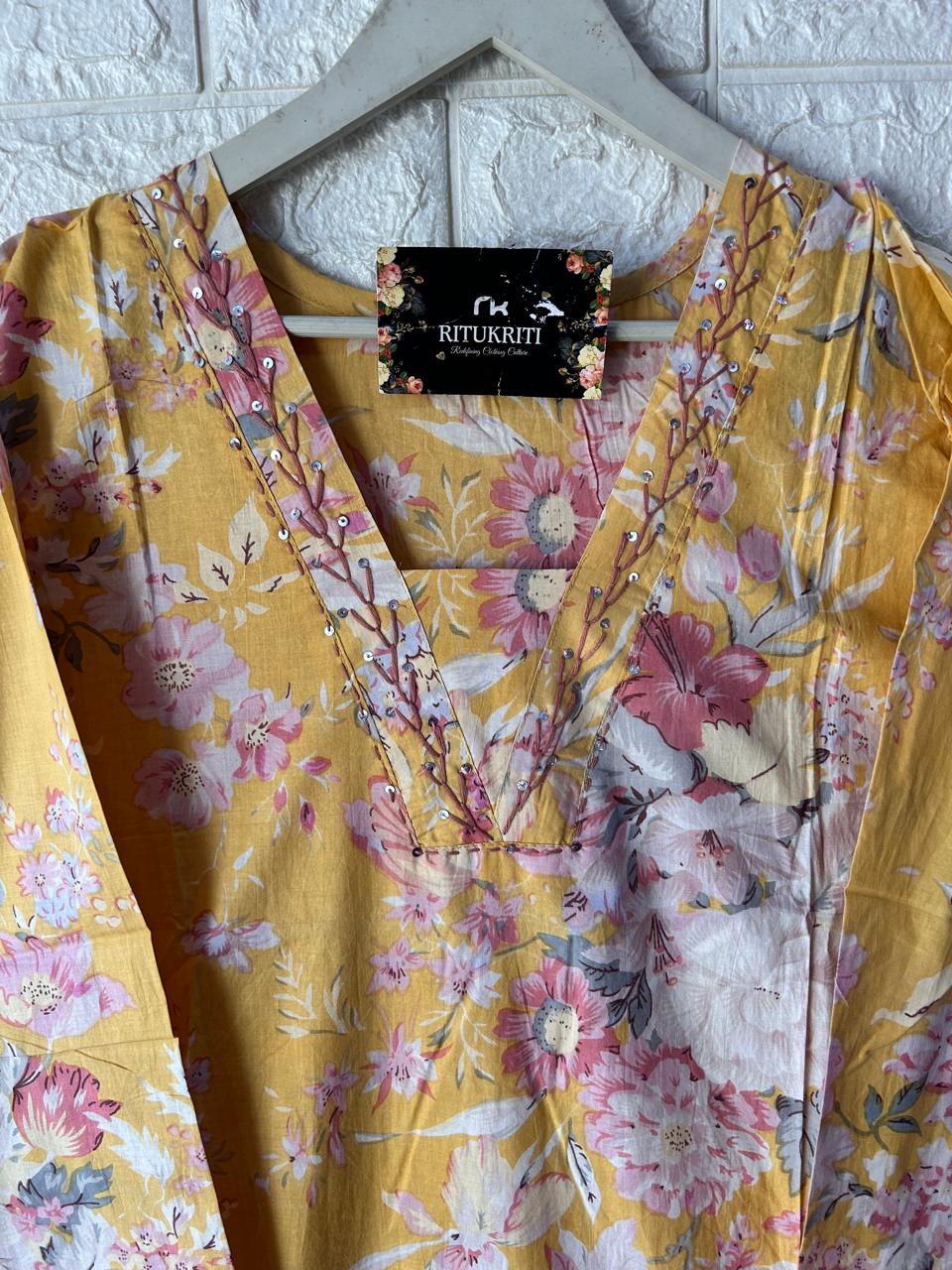 V NECK LONG KURTI