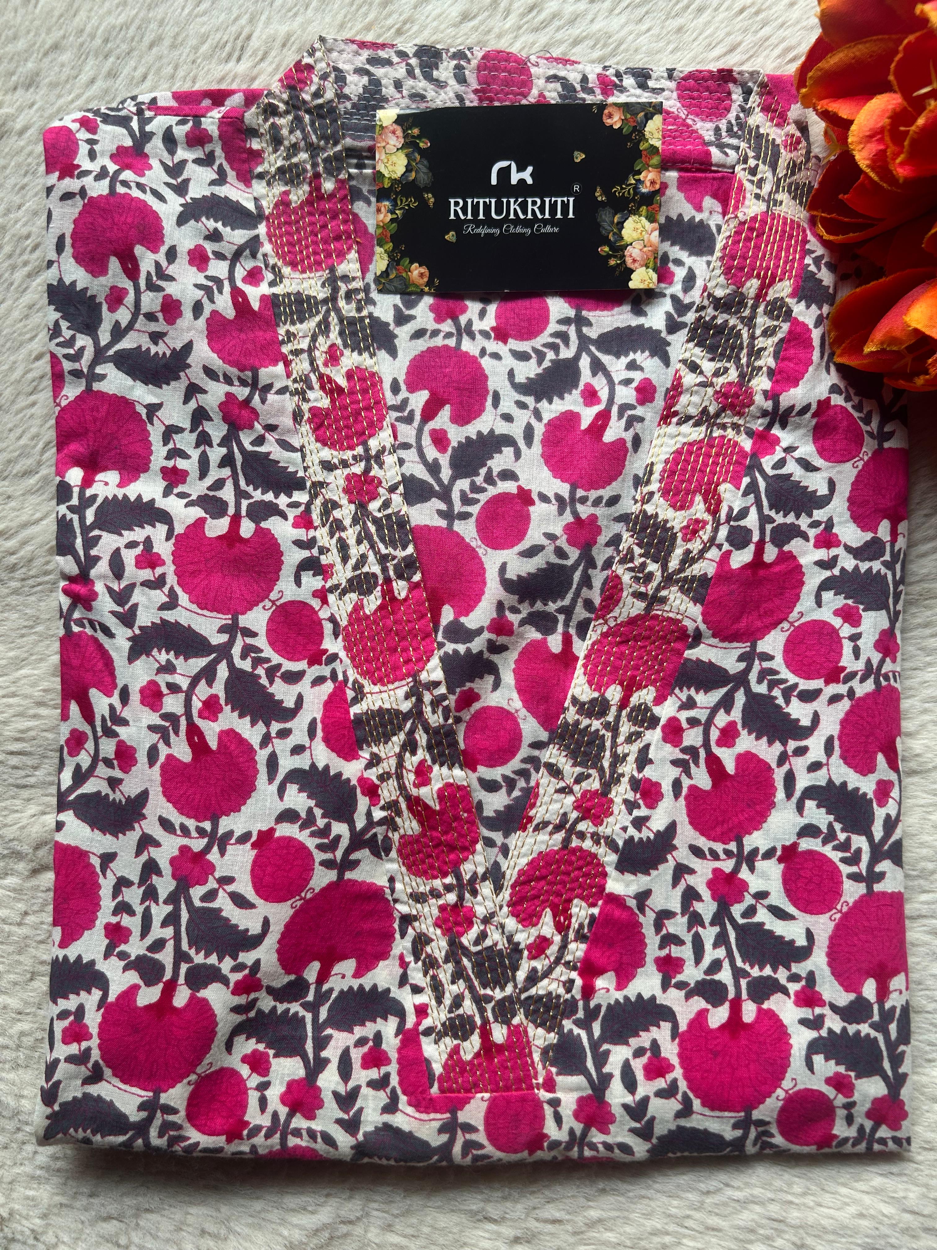 V NECK LONG KURTI