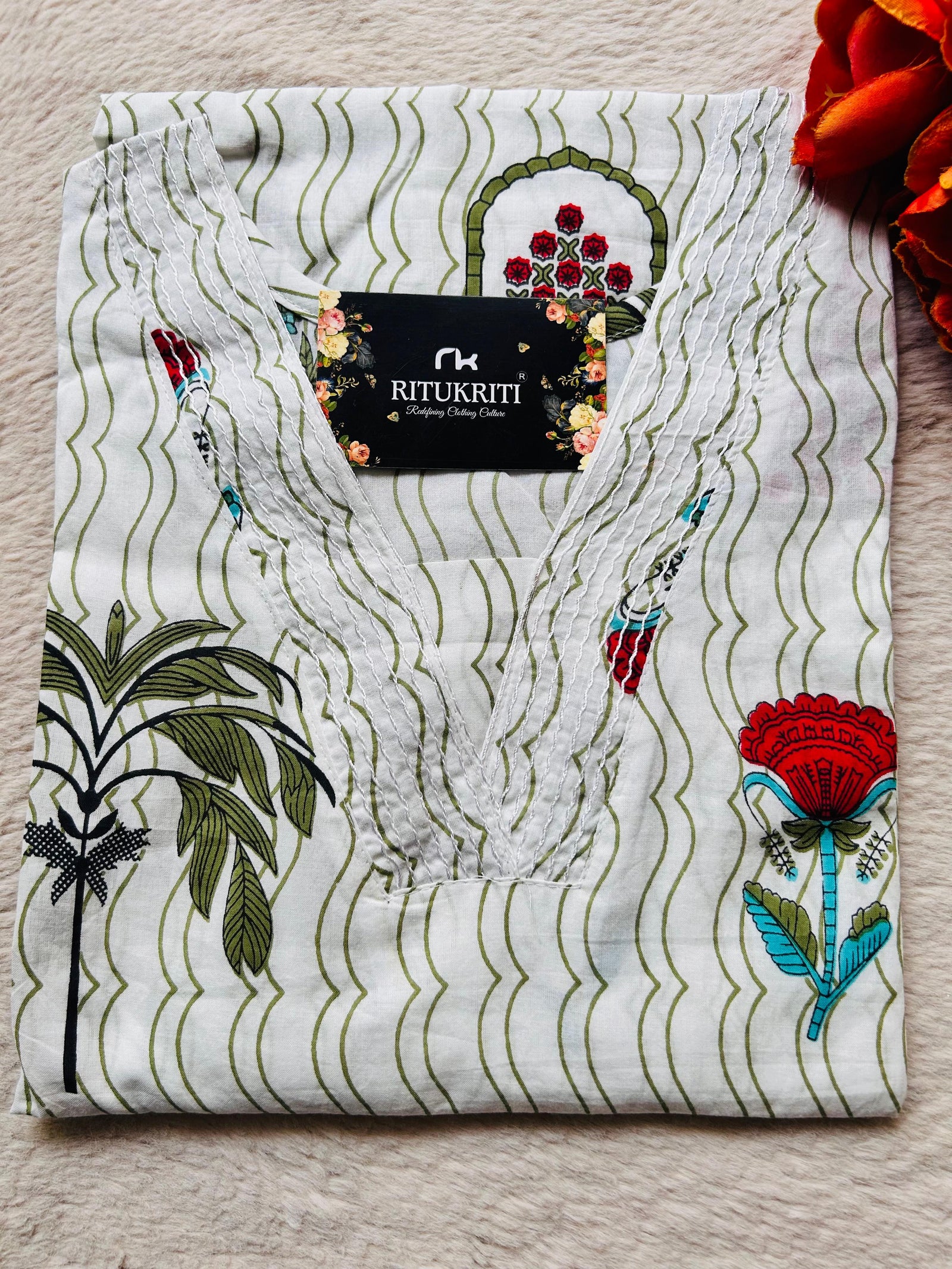 V NECK LONG KURTI