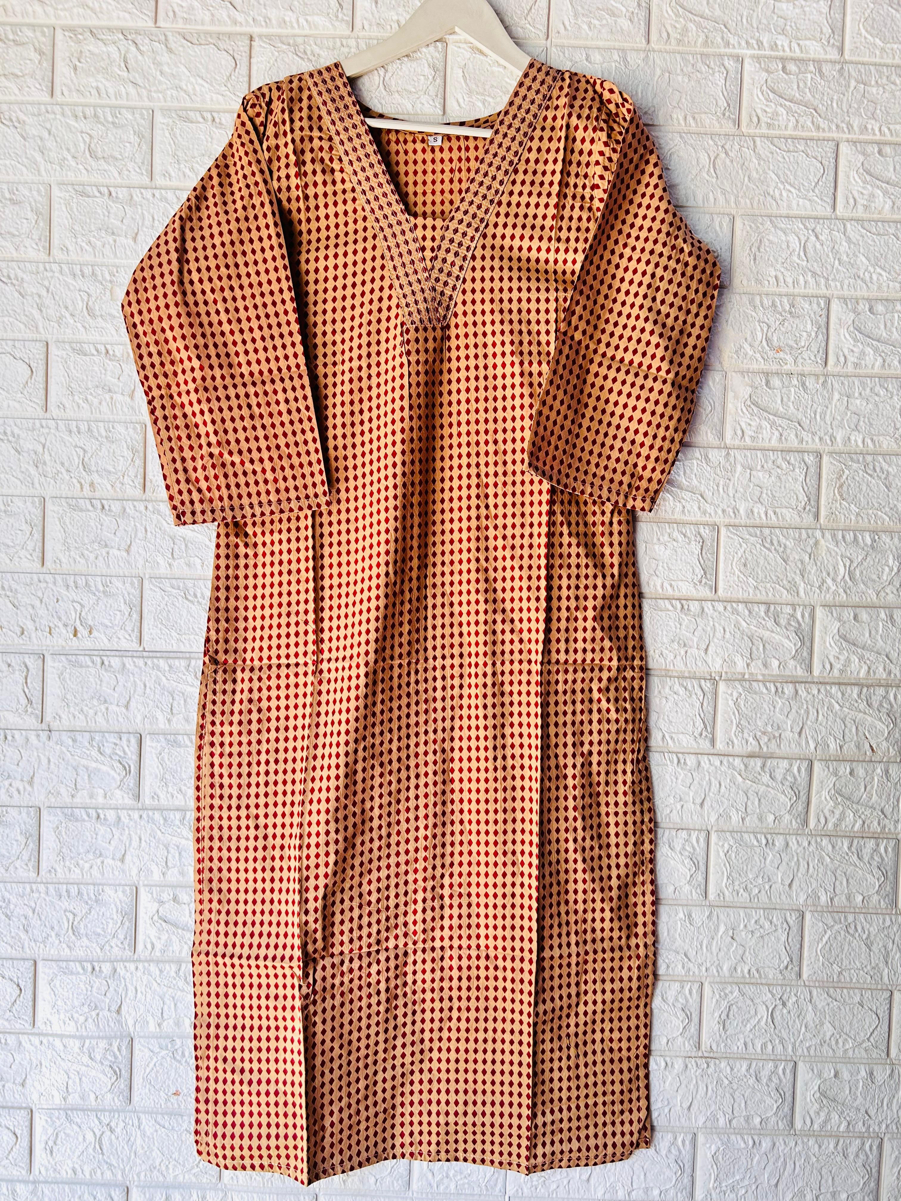 V NECK LONG KURTI