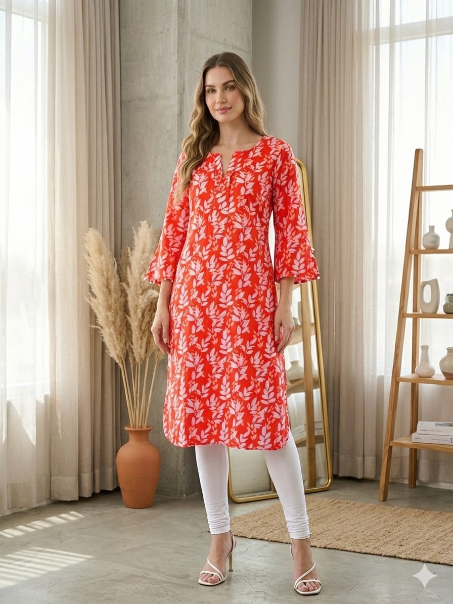 FLORAL PEAR WORK KURTI