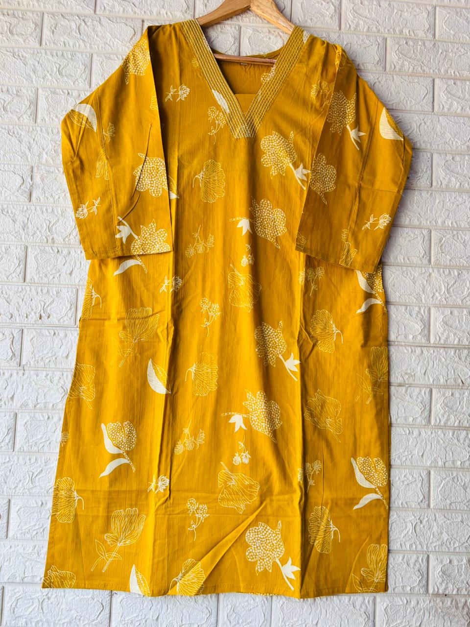 V NECK LONG KURTI