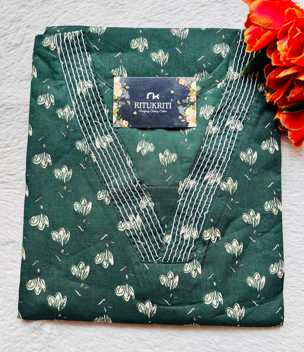 V NECK LONG KURTI