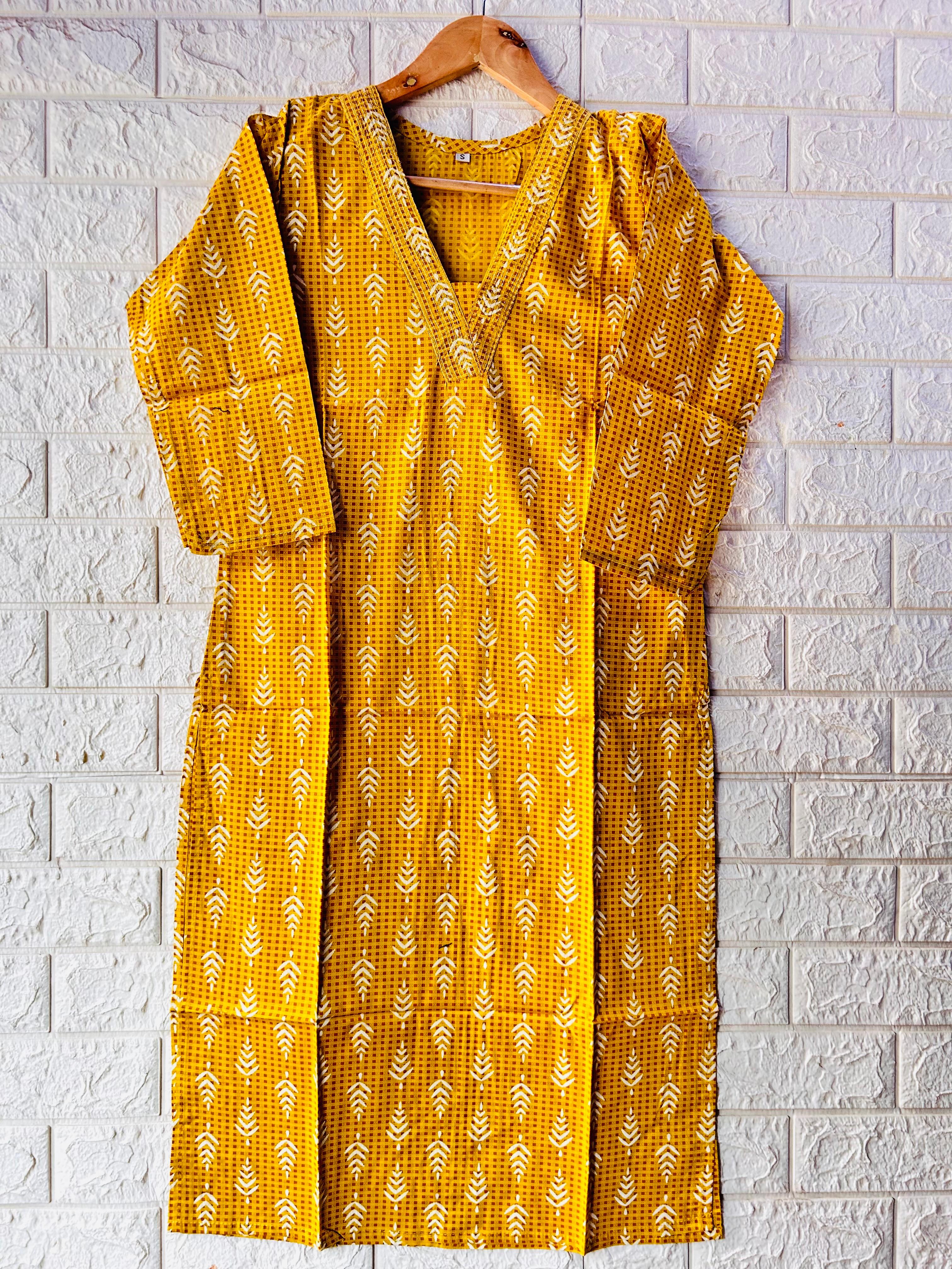 V NECK LONG KURTI