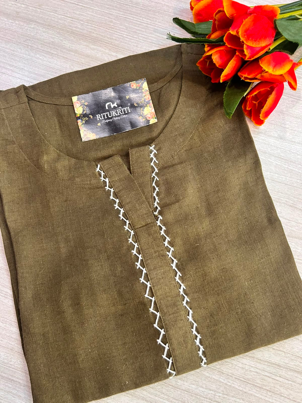 V NECK LONG KURTI