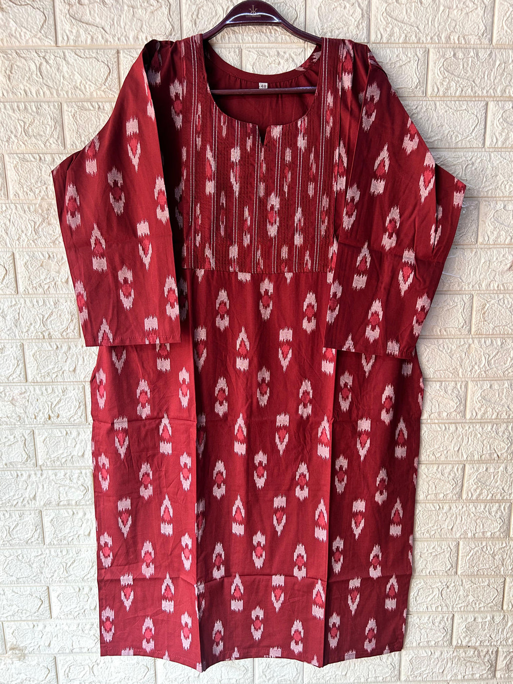 Thread work long kurtis