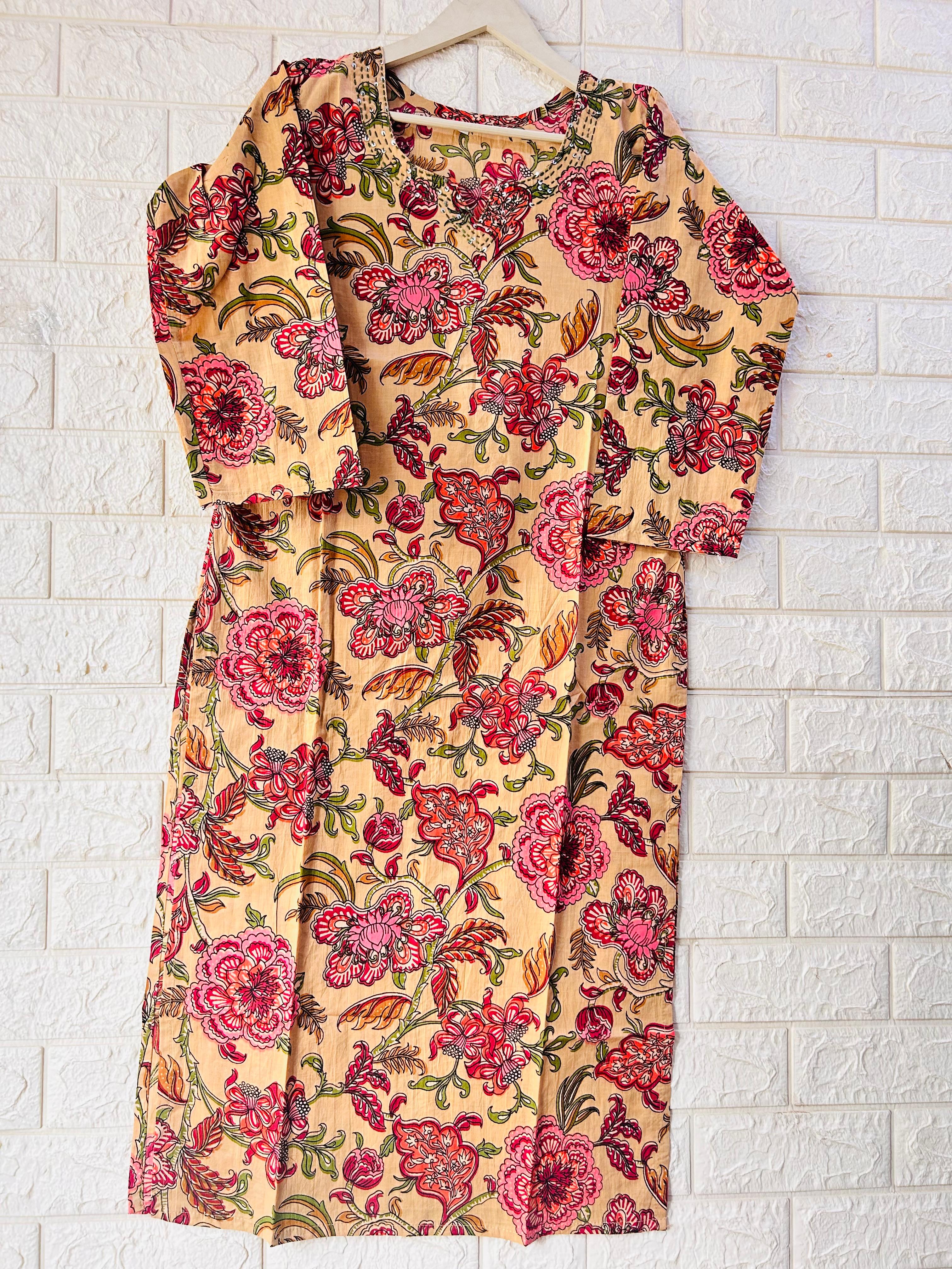 V NECK LONG KURTI