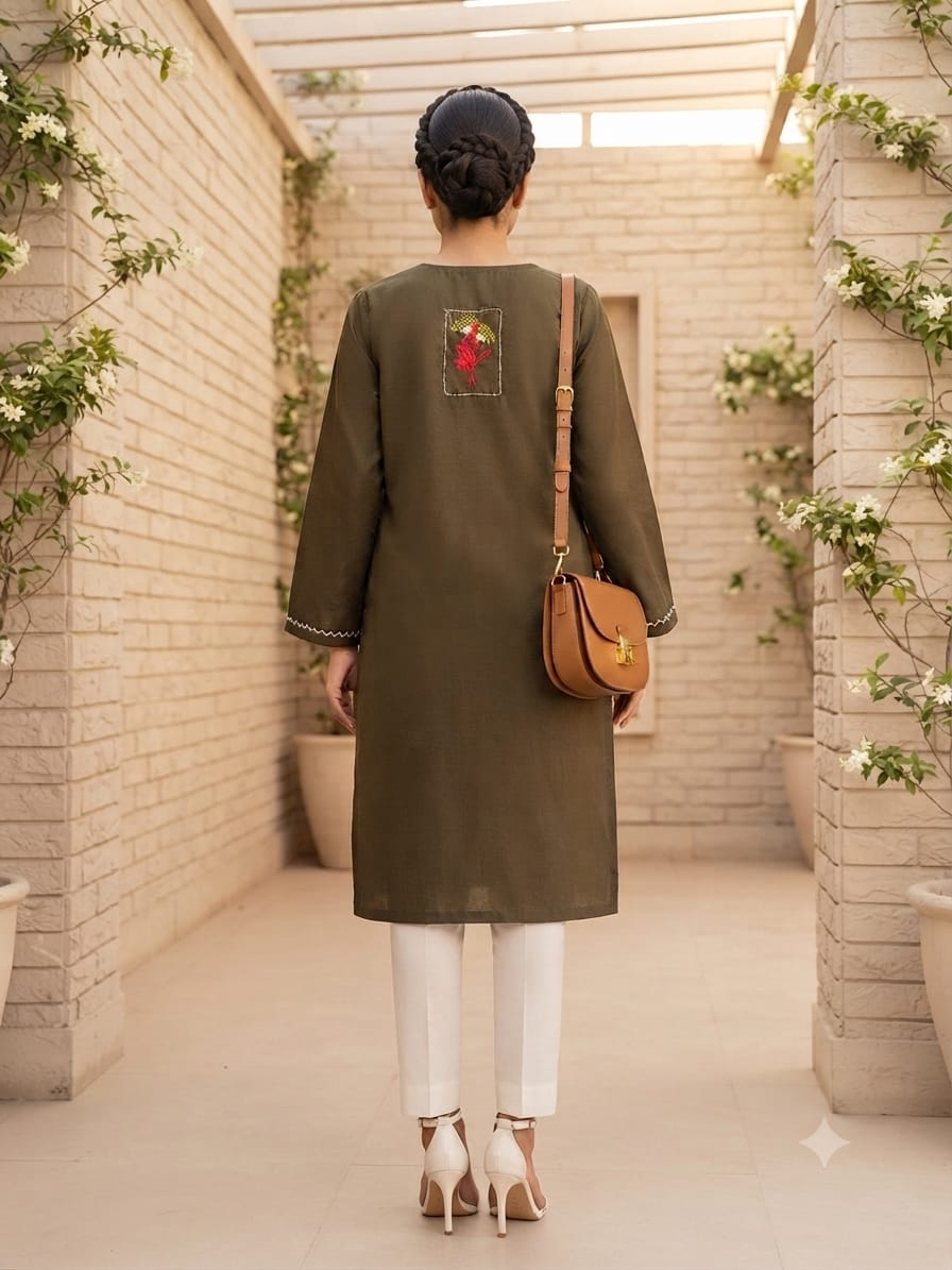 V NECK LONG KURTI