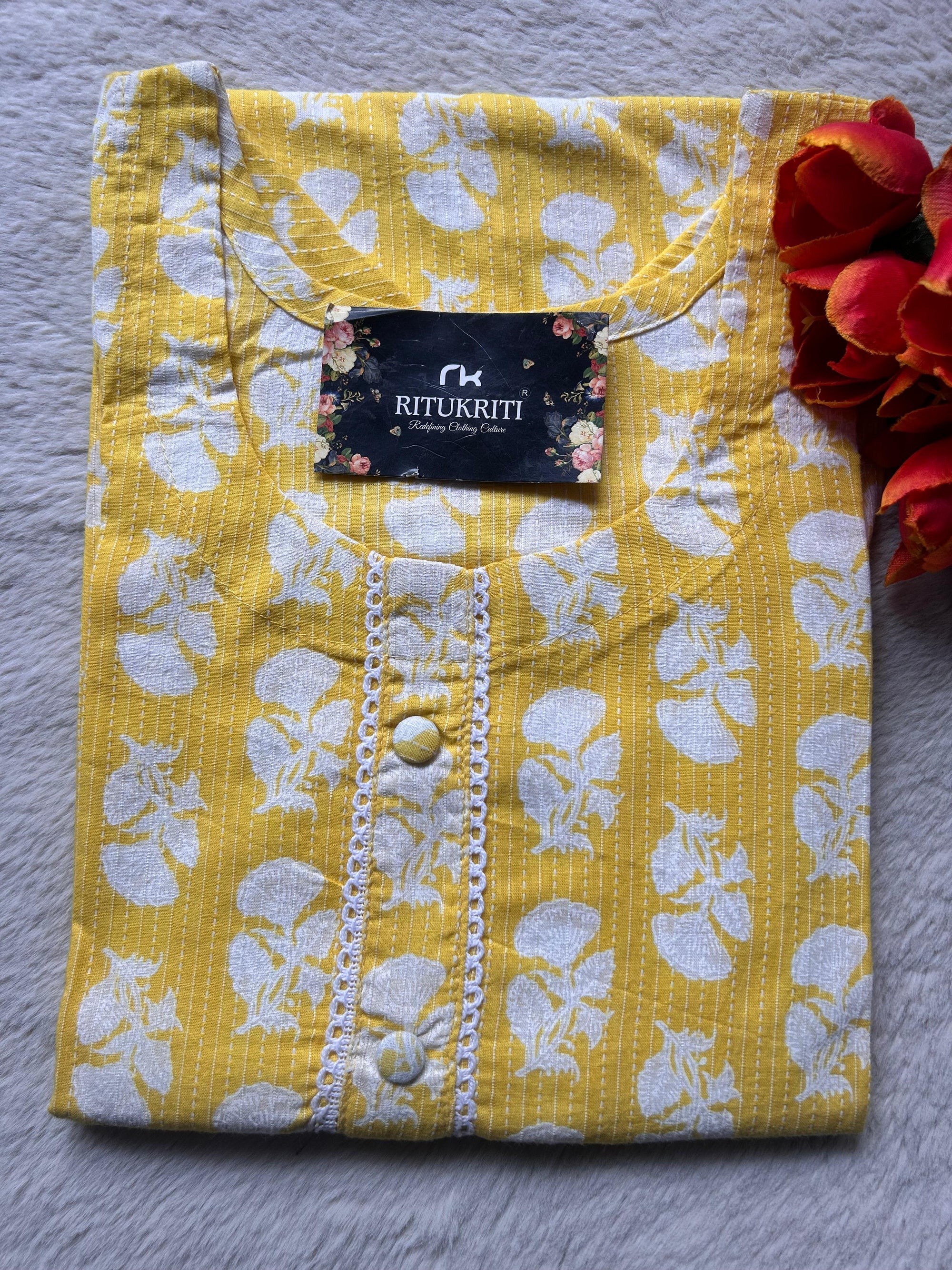 U NECK LONG KURTI