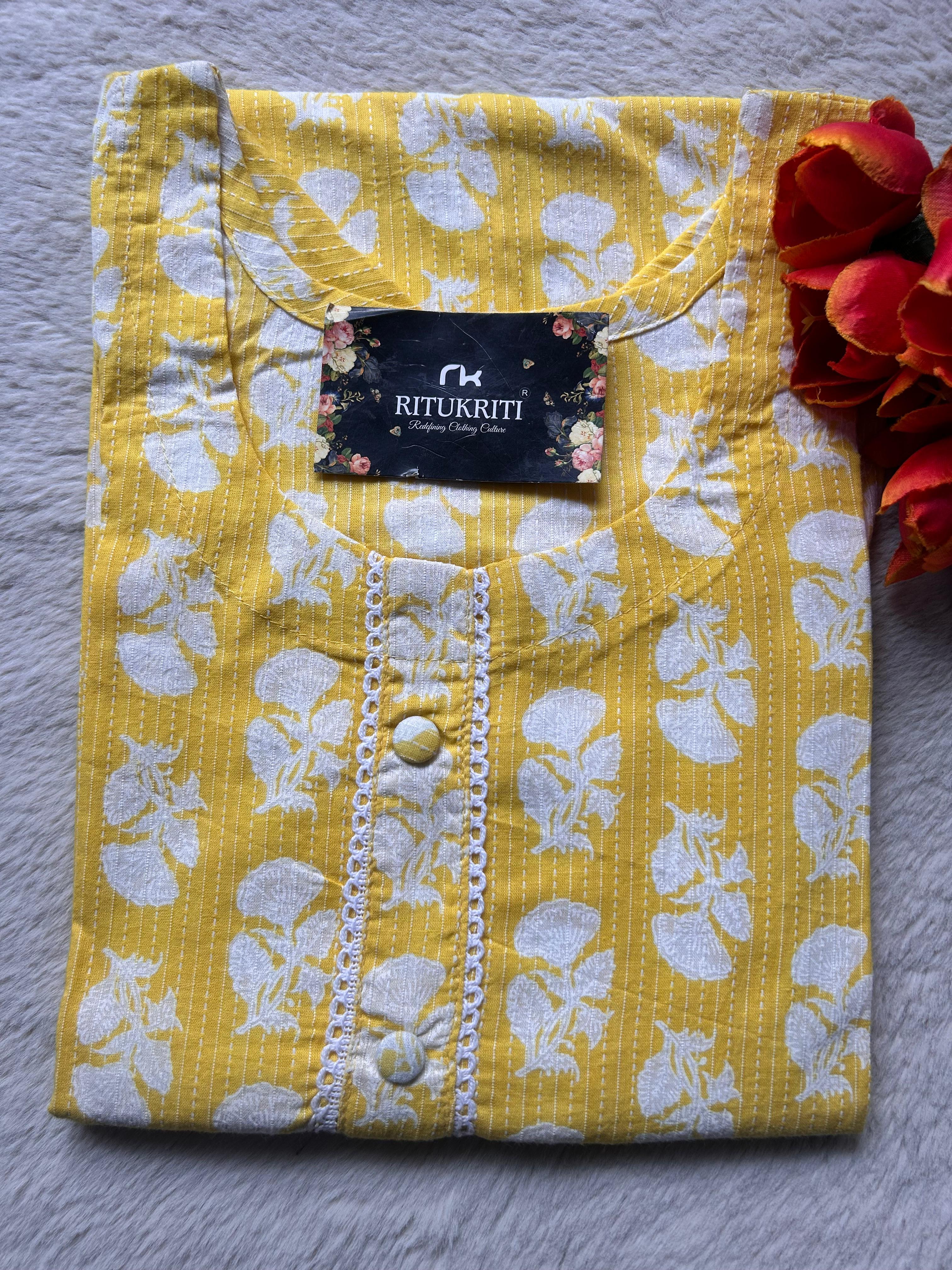 U NECK LONG KURTI