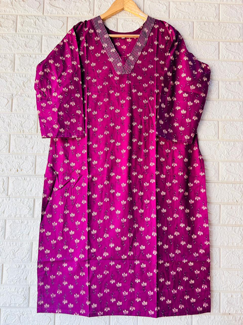 V NECK LONG KURTI