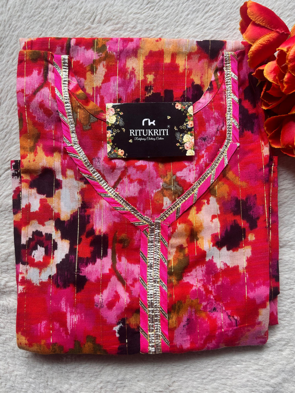 V NECK LONG KURTI