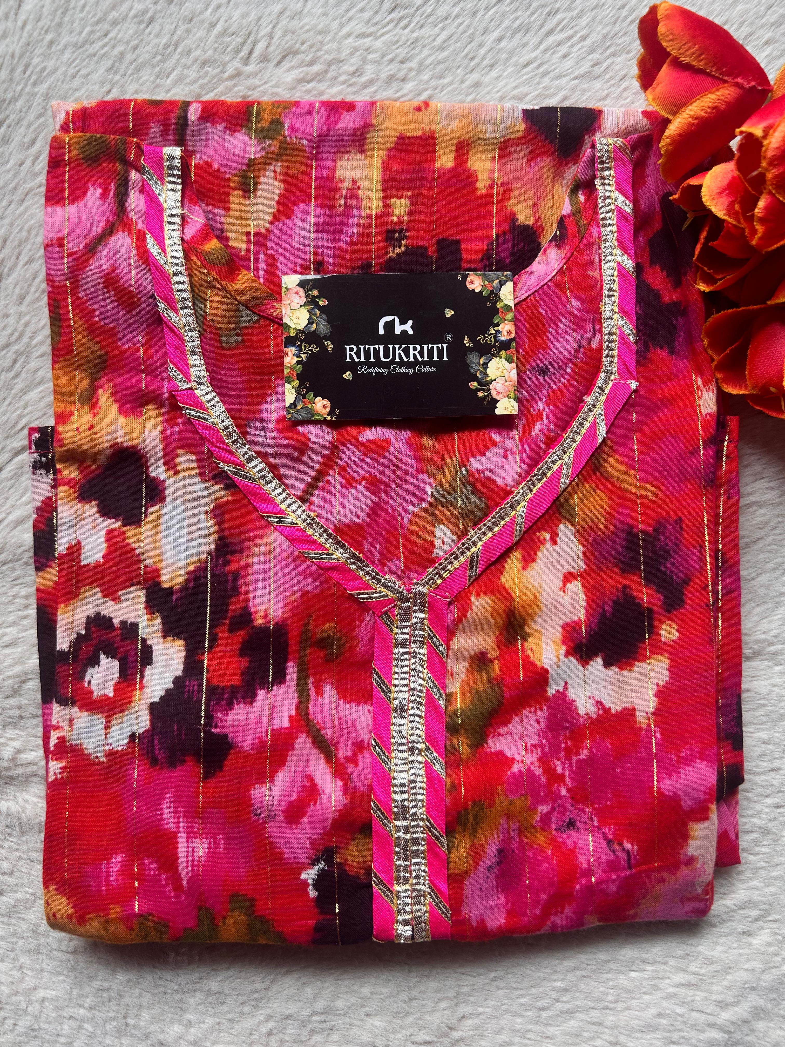 V NECK LONG KURTI