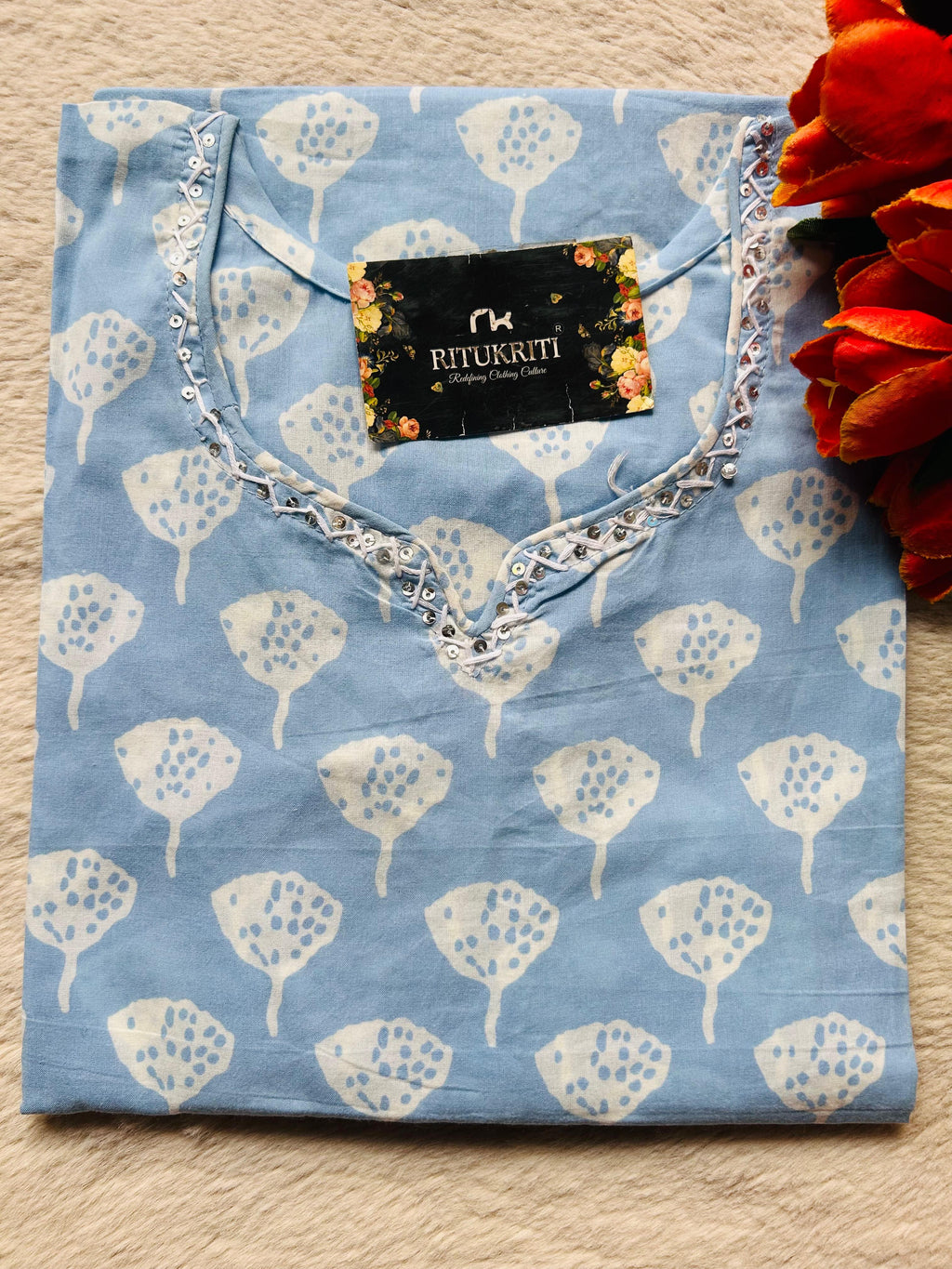 V NECK LONG KURTI