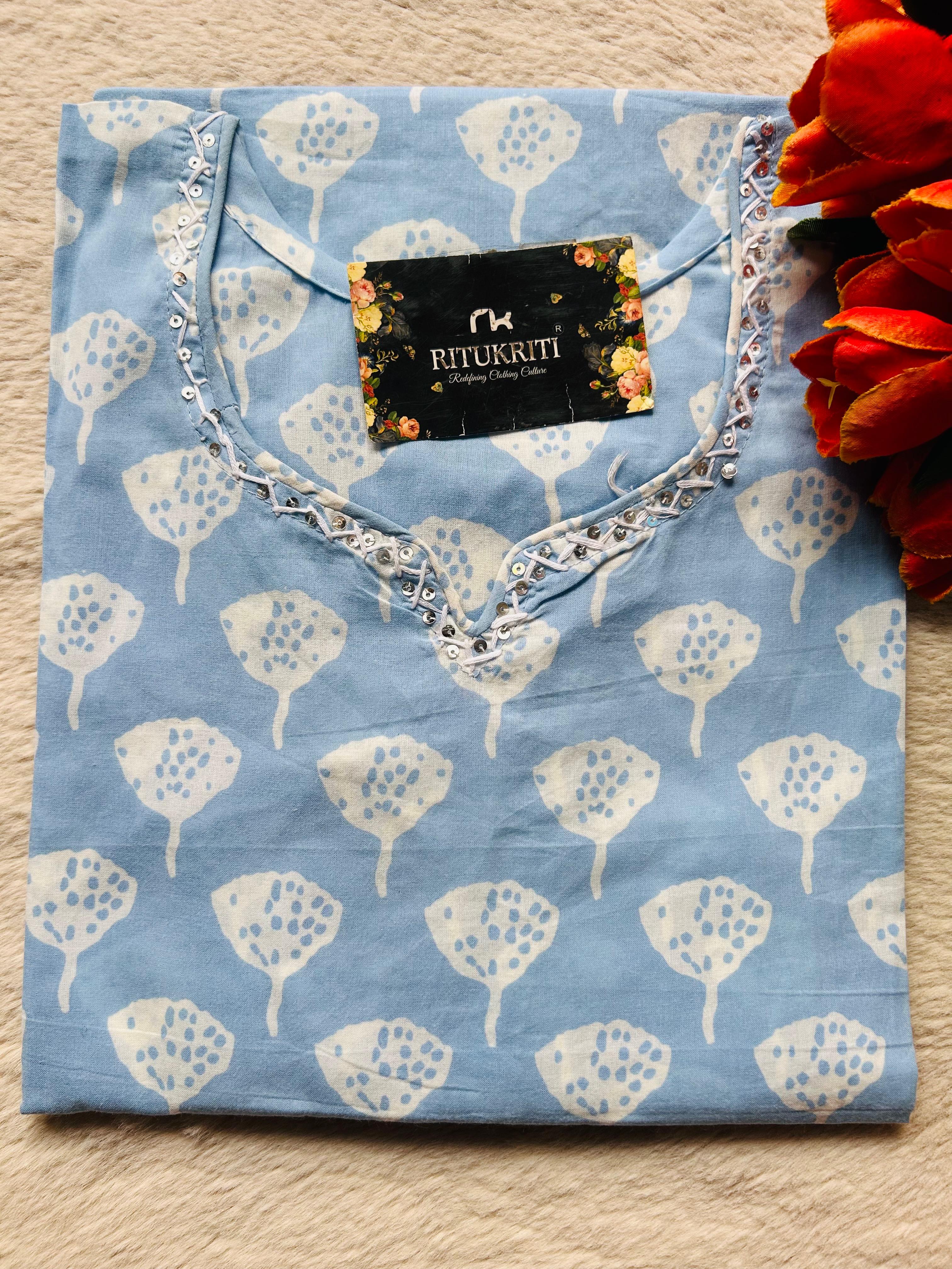 V NECK LONG KURTI