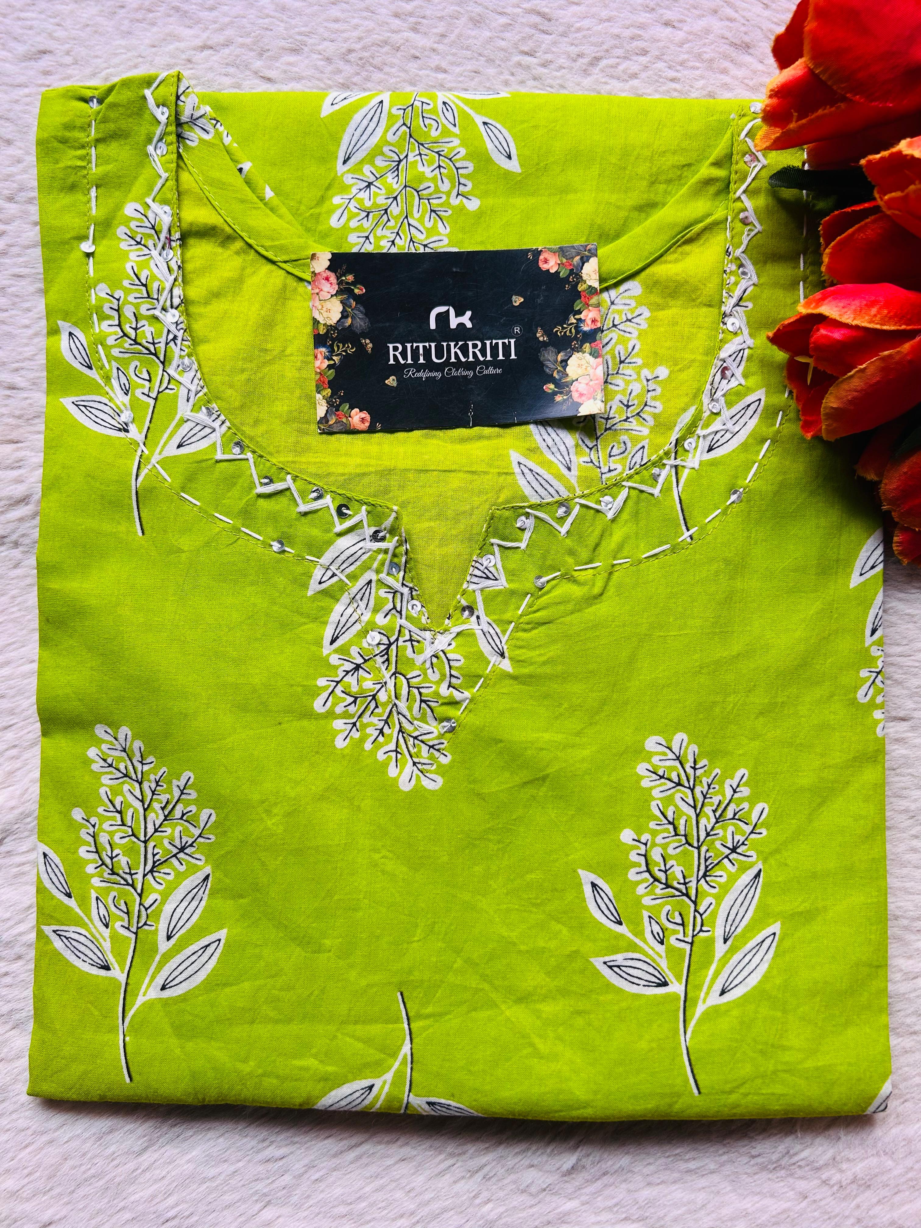 V NECK LONG KURTI