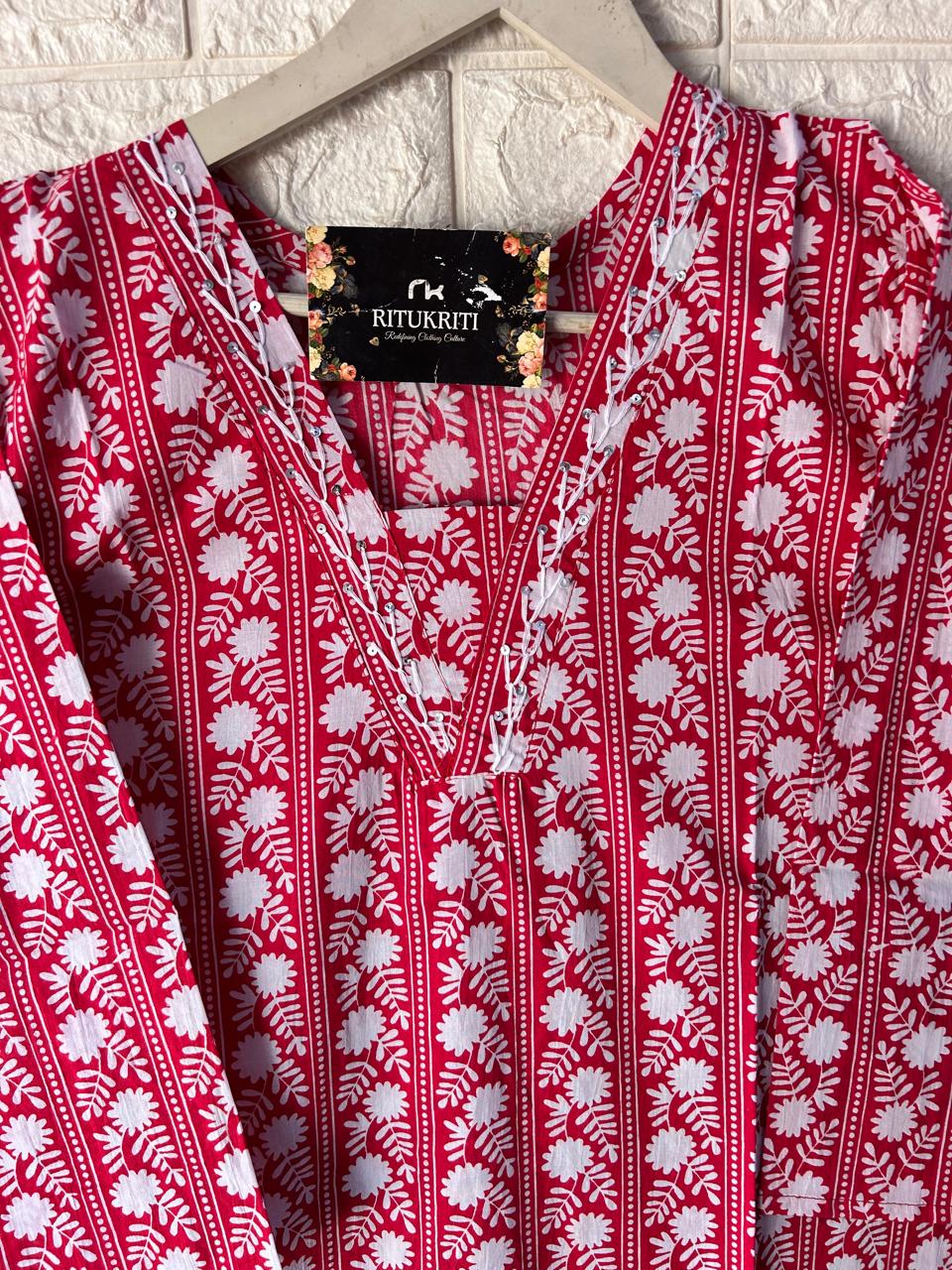 V NECK LONG KURTI