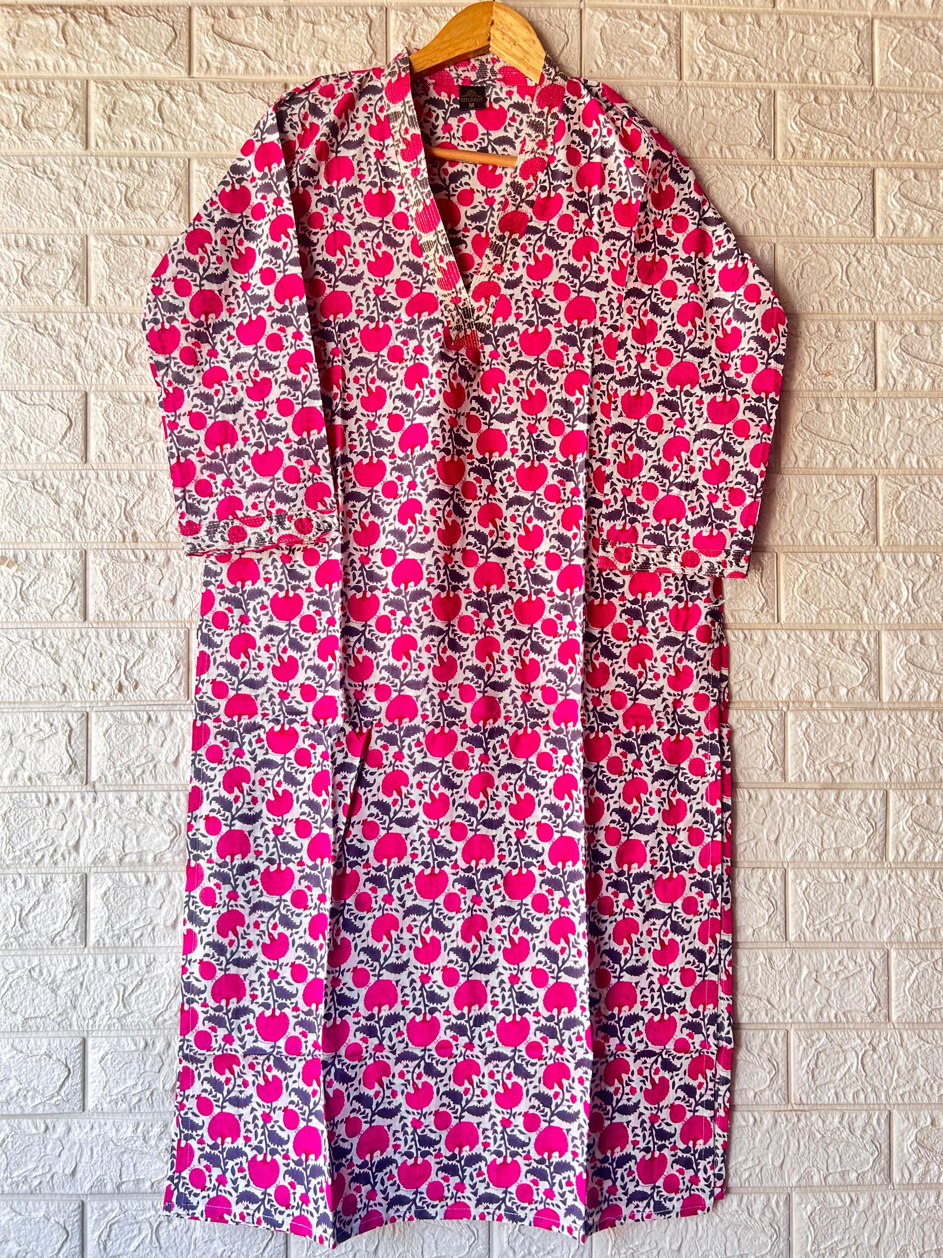 V NECK LONG KURTI