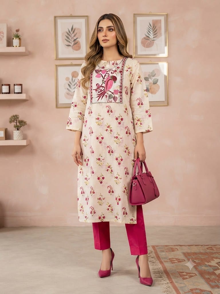 U neck long kurti