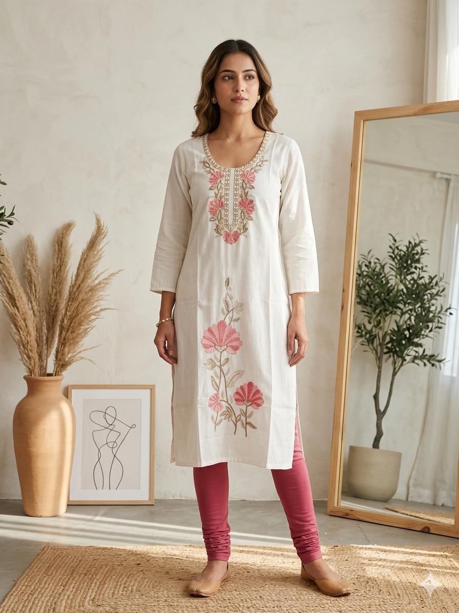 EMBROIDERY PEARL WORK KURTI