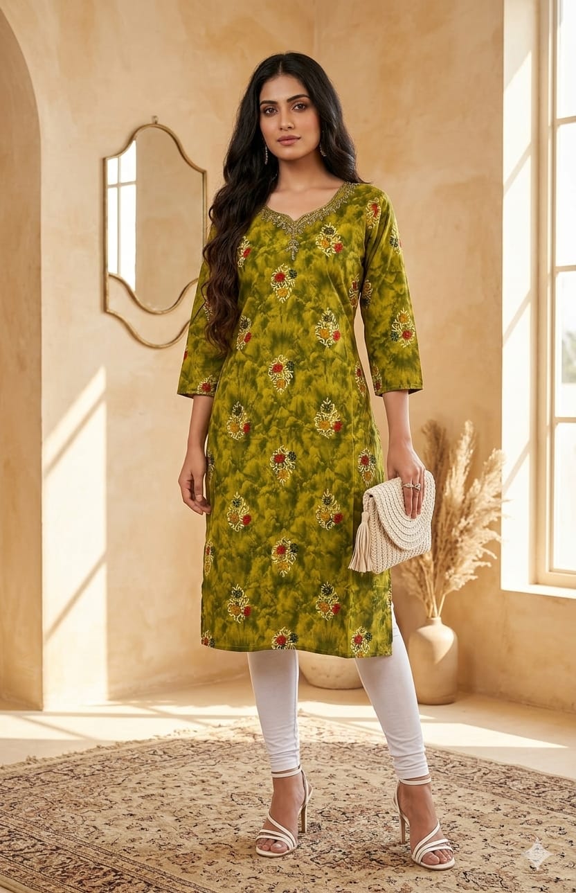 EMBROIDERY WORK  LONG KURTI