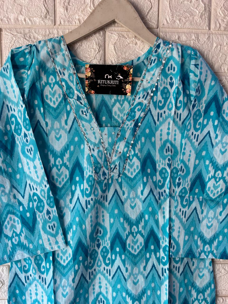 V NECK LONG KURTI