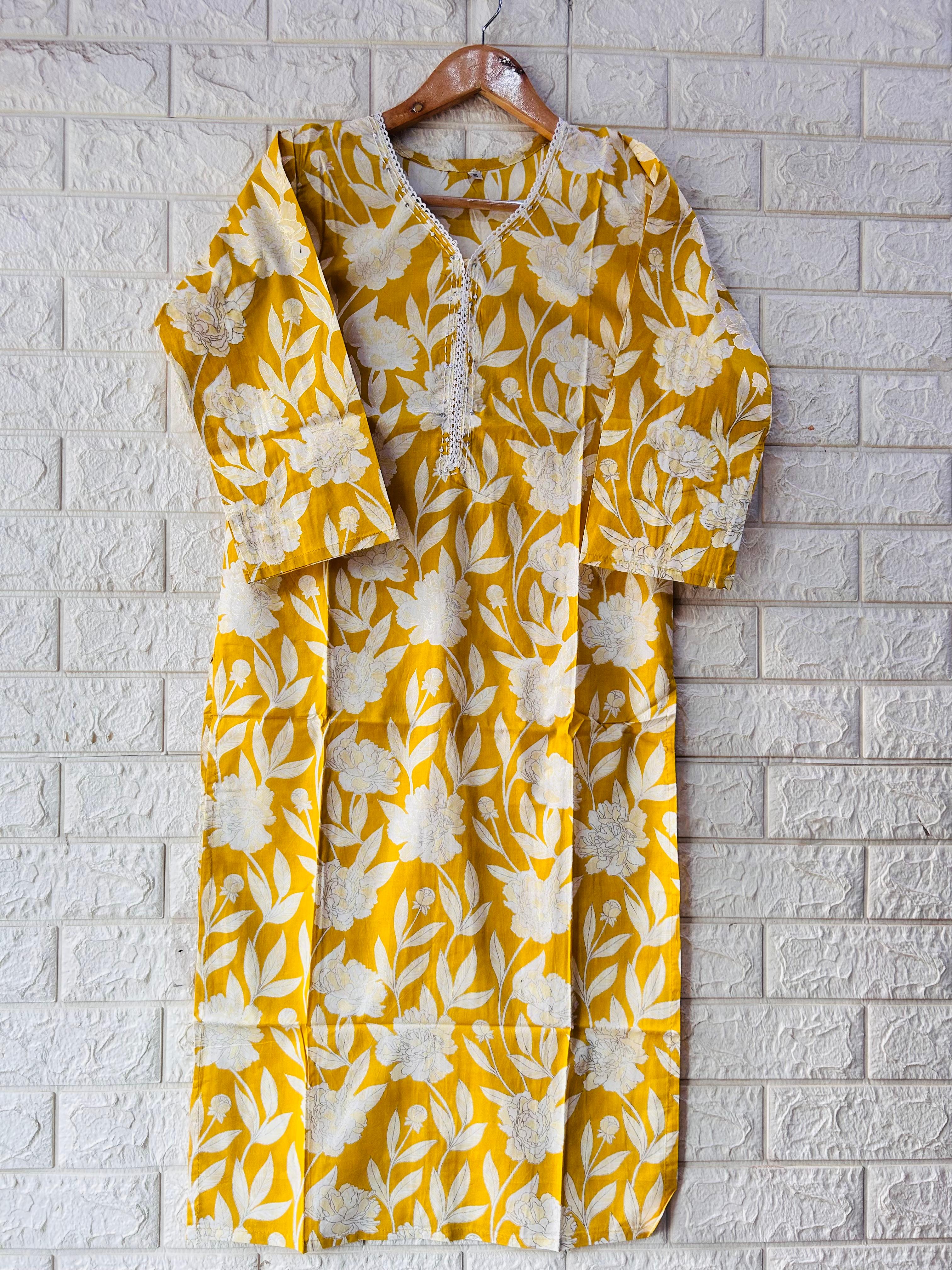 V NECK LONG KURTI