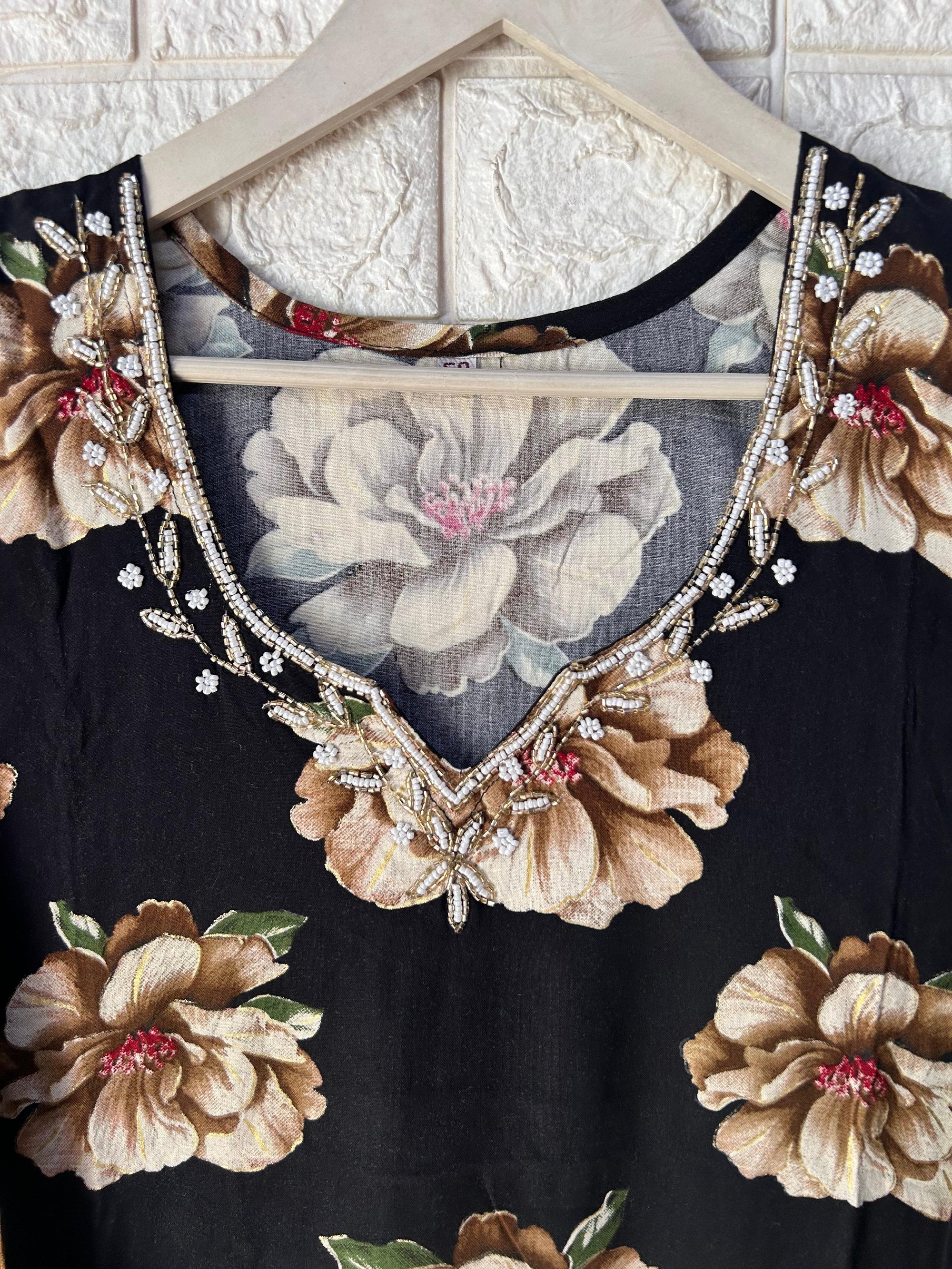 Crystal work long kurtis