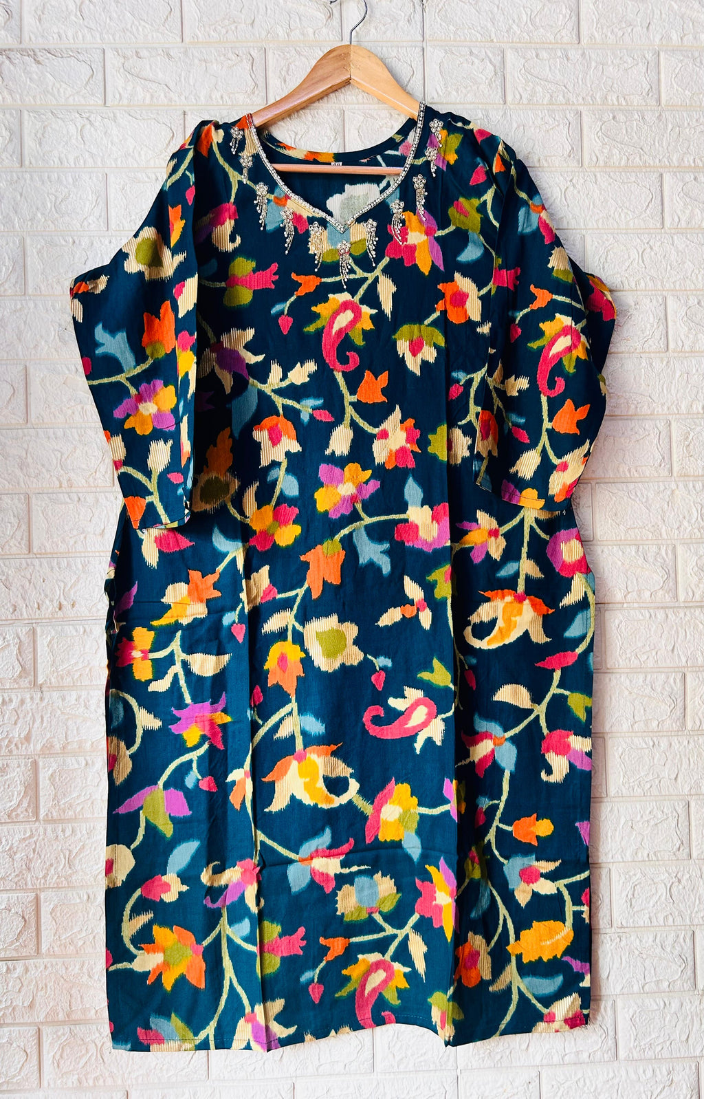 Crystal hand work long kurtis