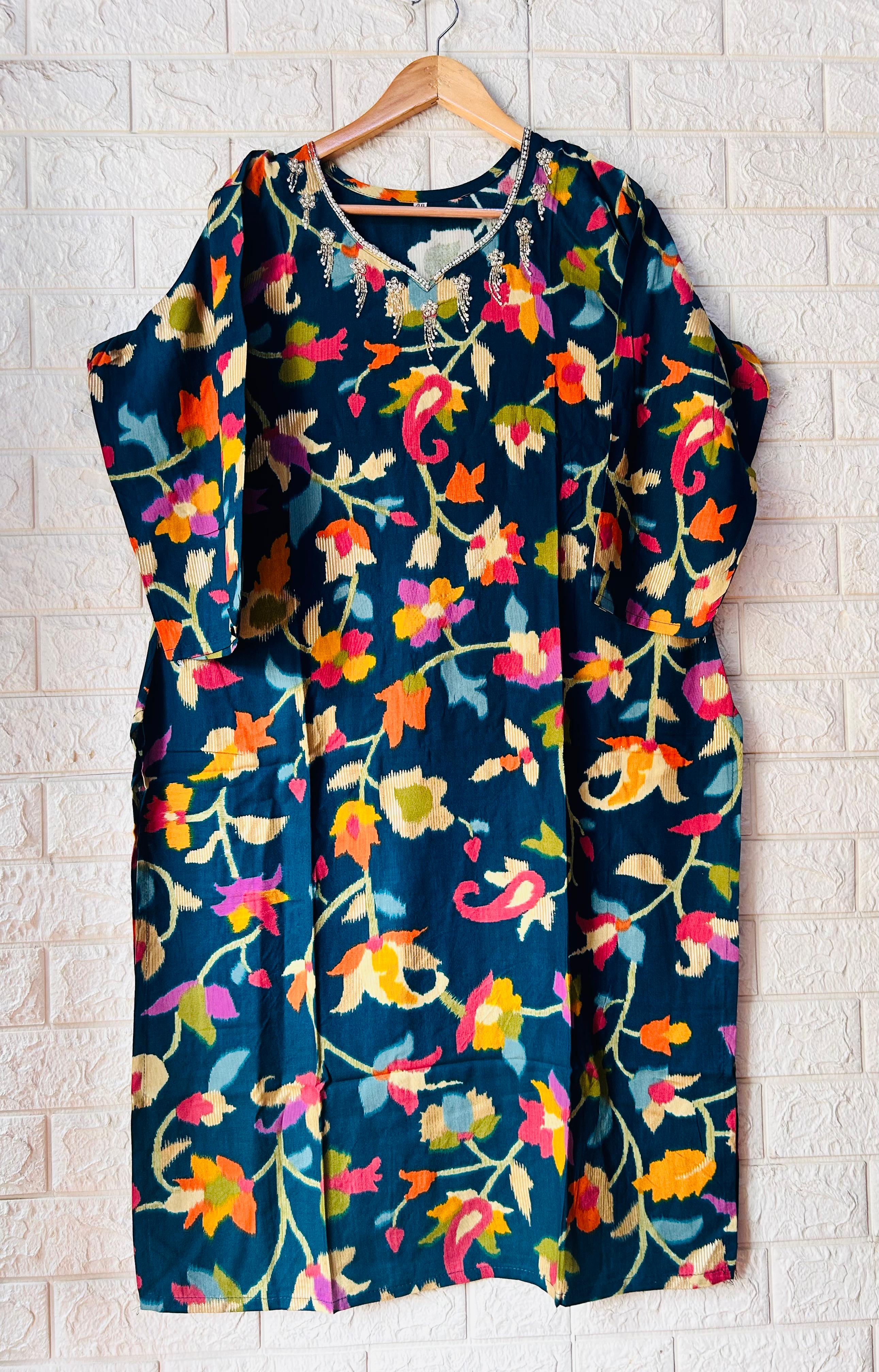 Crystal hand work long kurtis