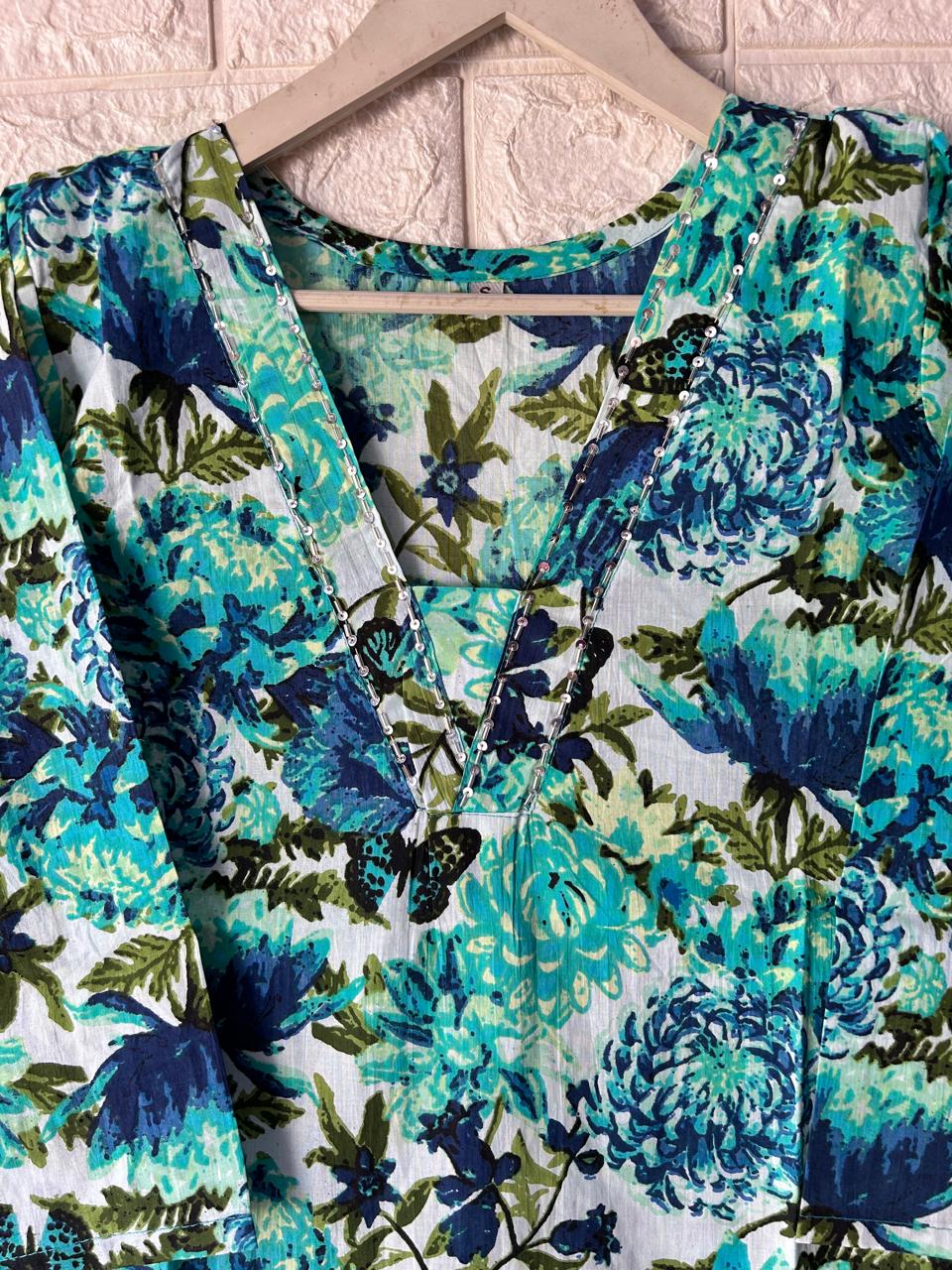 V NECK LONG KURTI