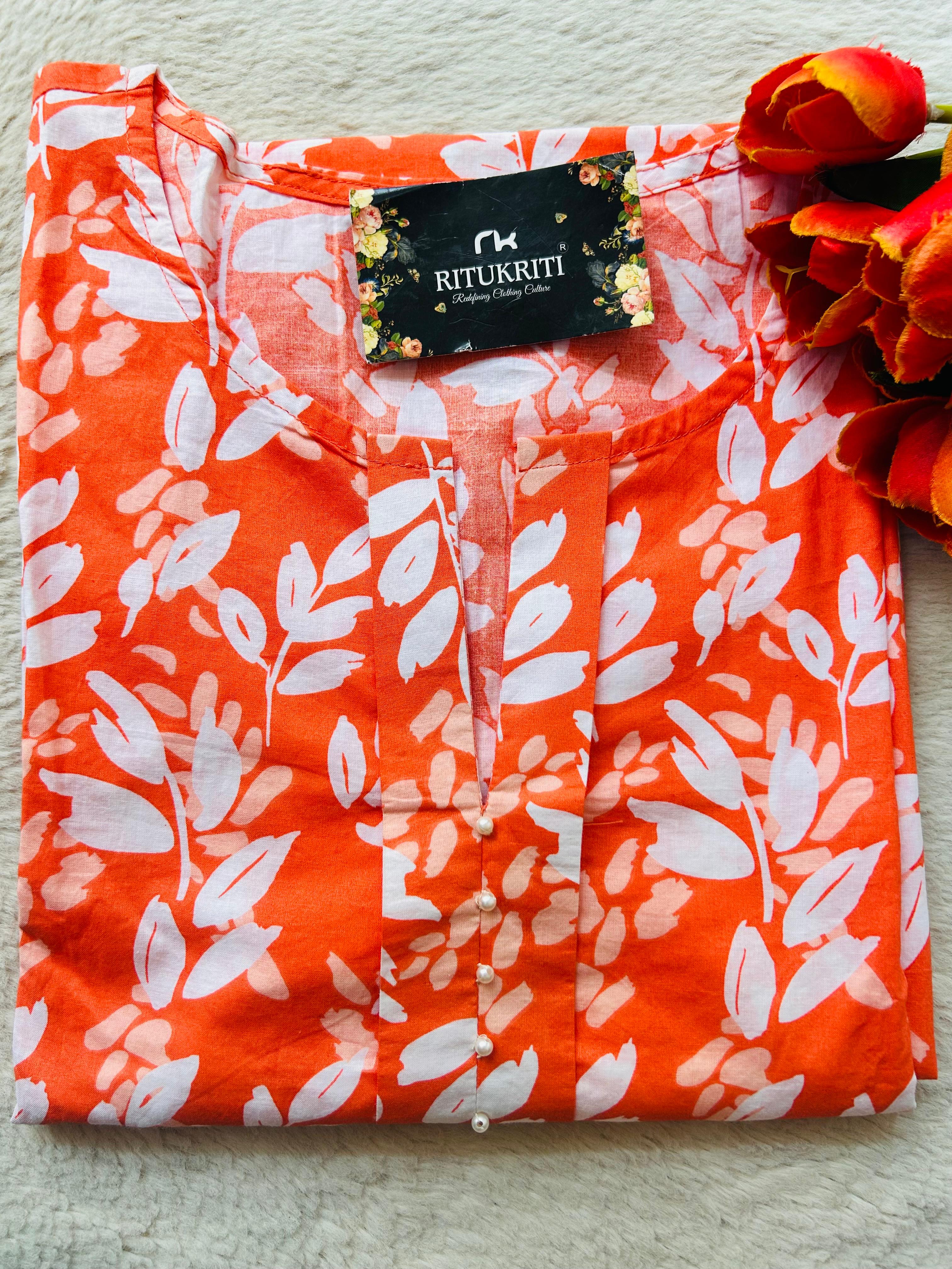 FLORAL PEAR WORK KURTI
