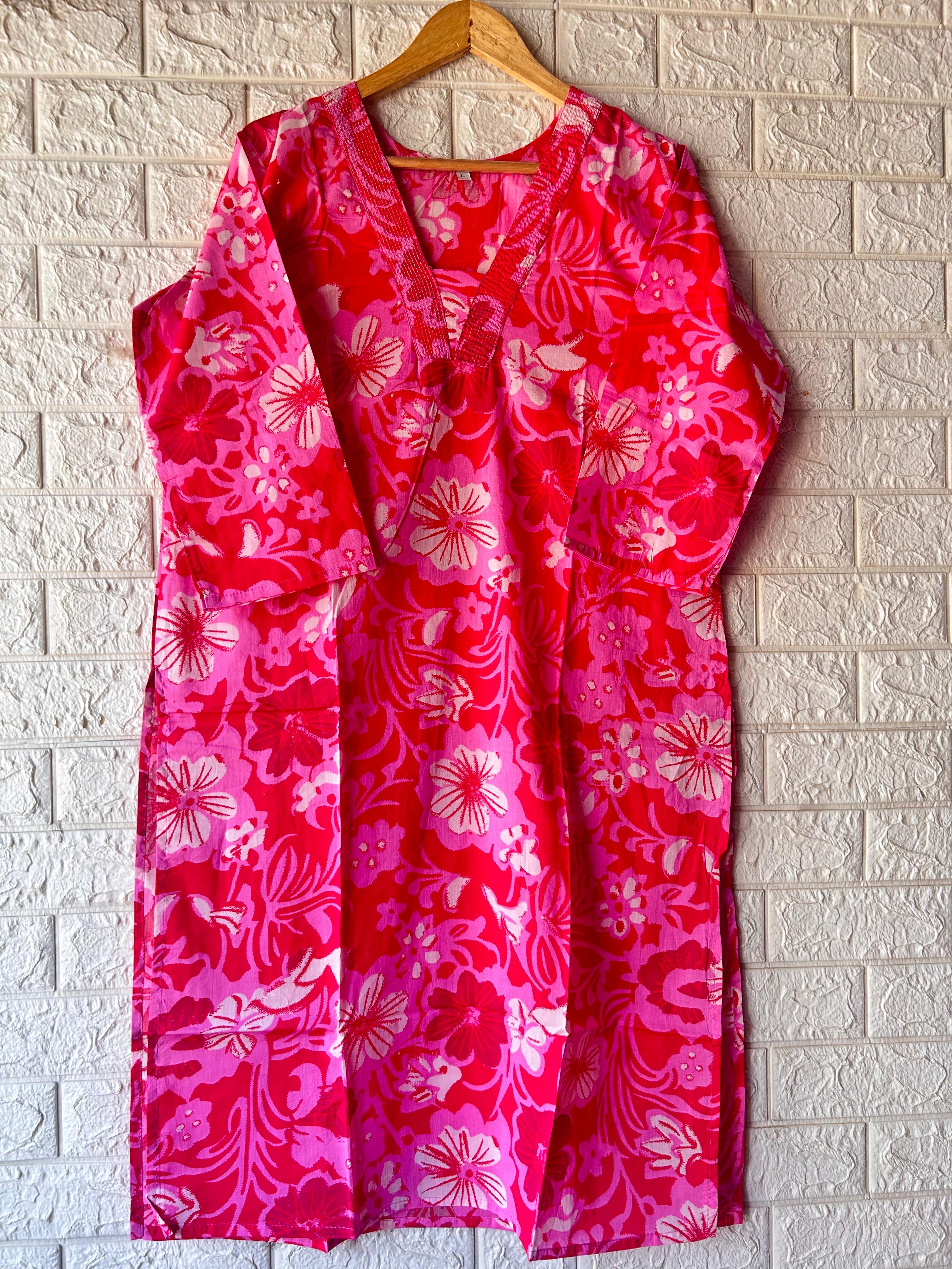 V NECK LONG KURTI