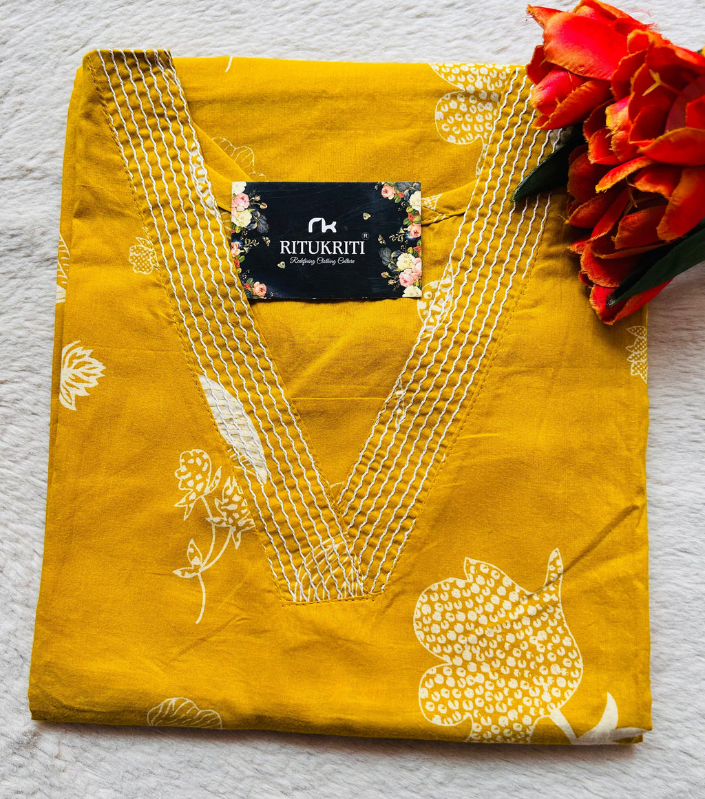 V NECK LONG KURTI